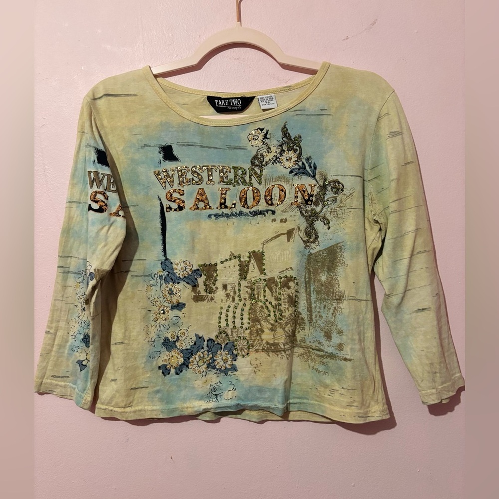 tan sequined boho quarter sleeve